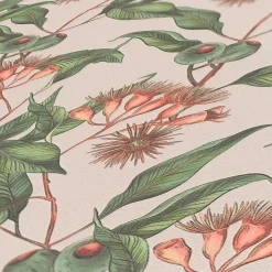 Vliestapete Blätter Floral Beeren Rosa Grün 39430-3