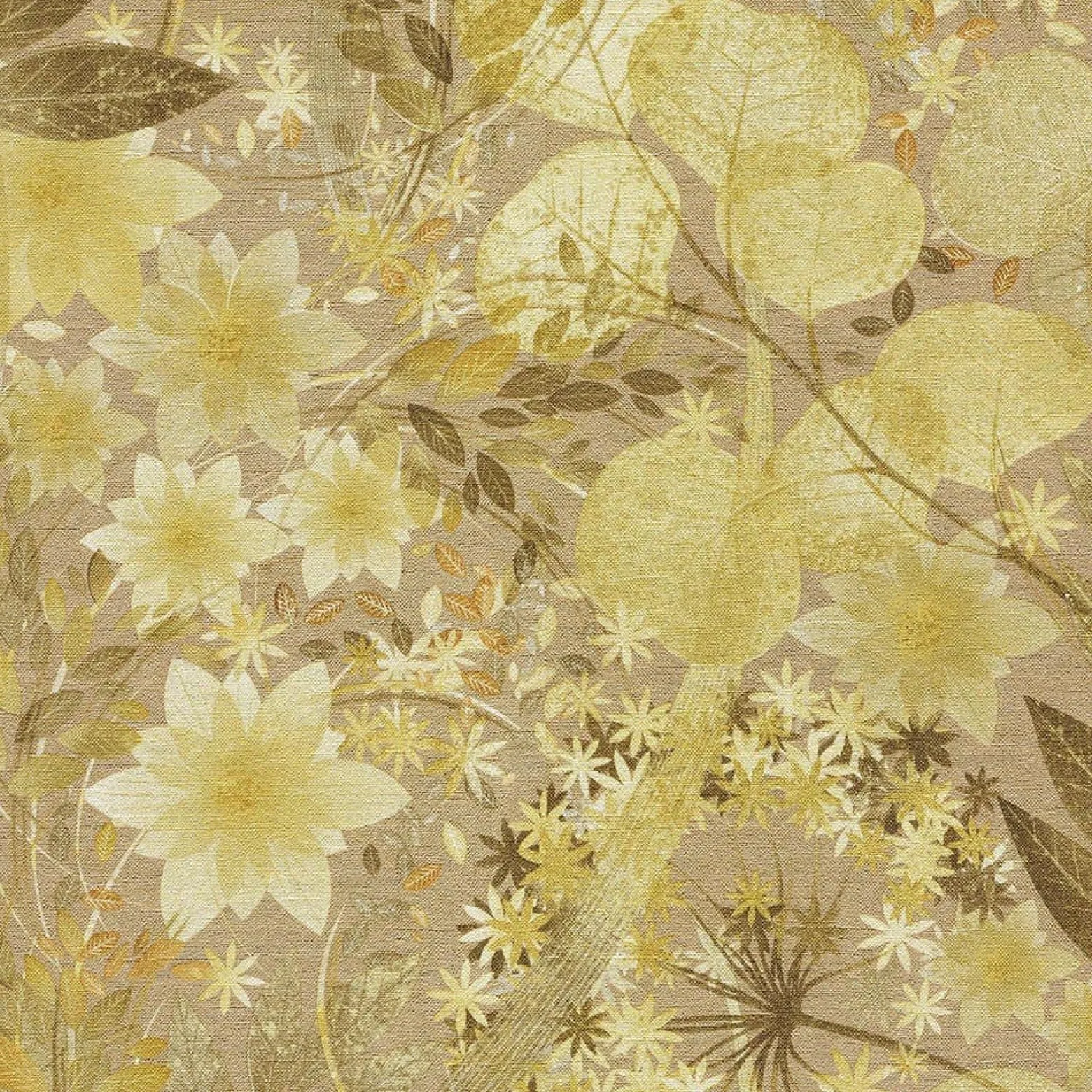 Vliestapete Blätter Floral Beige Gelb Braun 10506-20