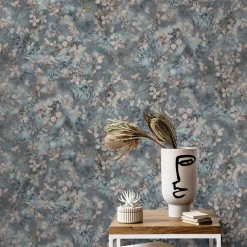 Vliestapete Blätter Floral Blau Beige Grau 10415-08