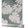 Vliestapete Blätter Floral blau gold metallic 31601