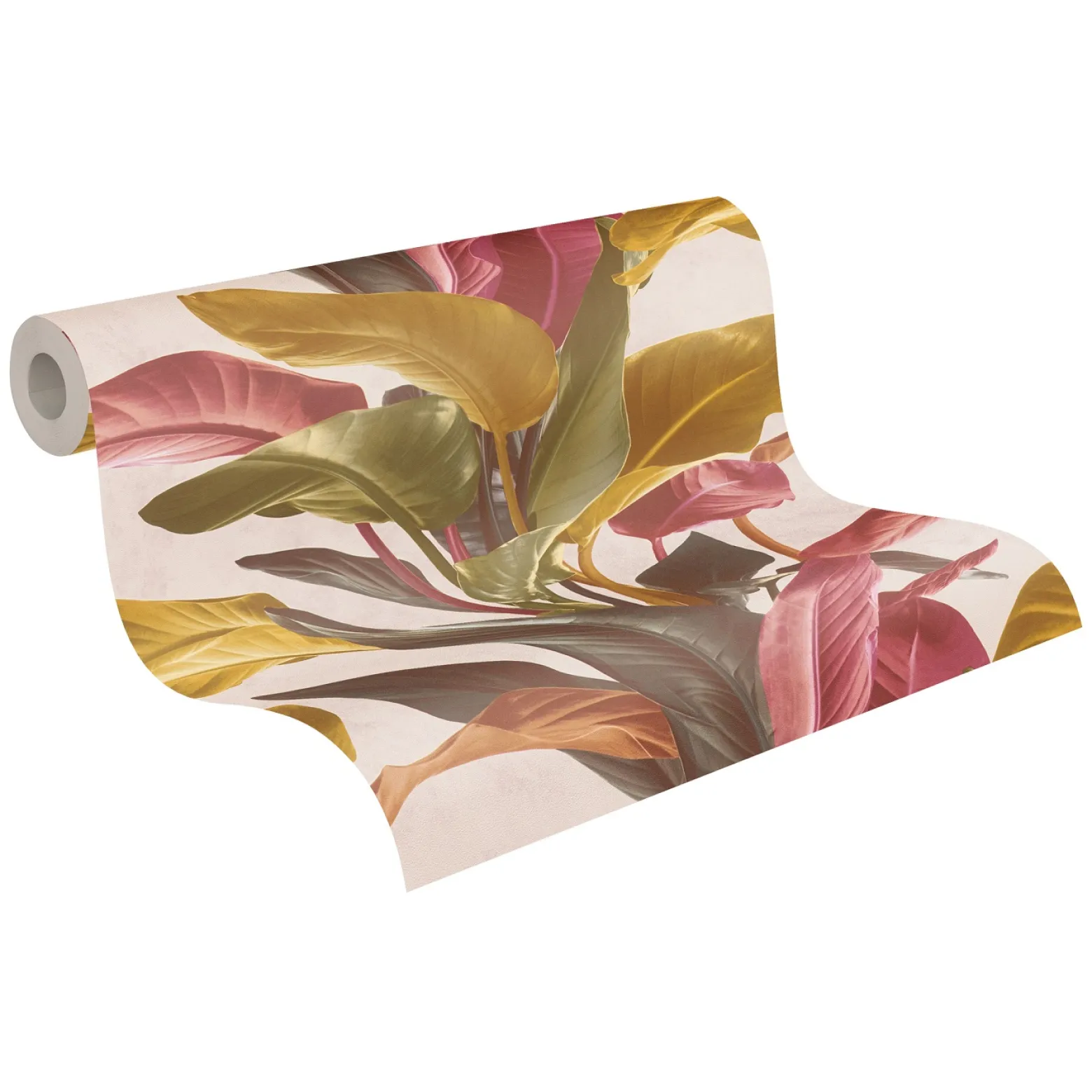 Vliestapete Blätter Floral braun rot weiß 37862-2