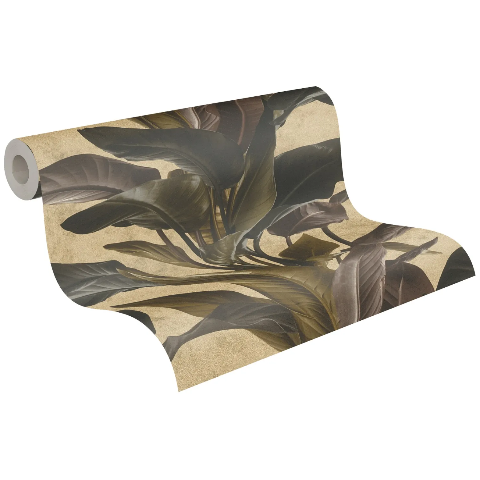 Vliestapete Blätter Floral braun gold Metallic 37862-4