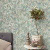 Vliestapete Blätter Floral Grün Creme Blau 10415-07