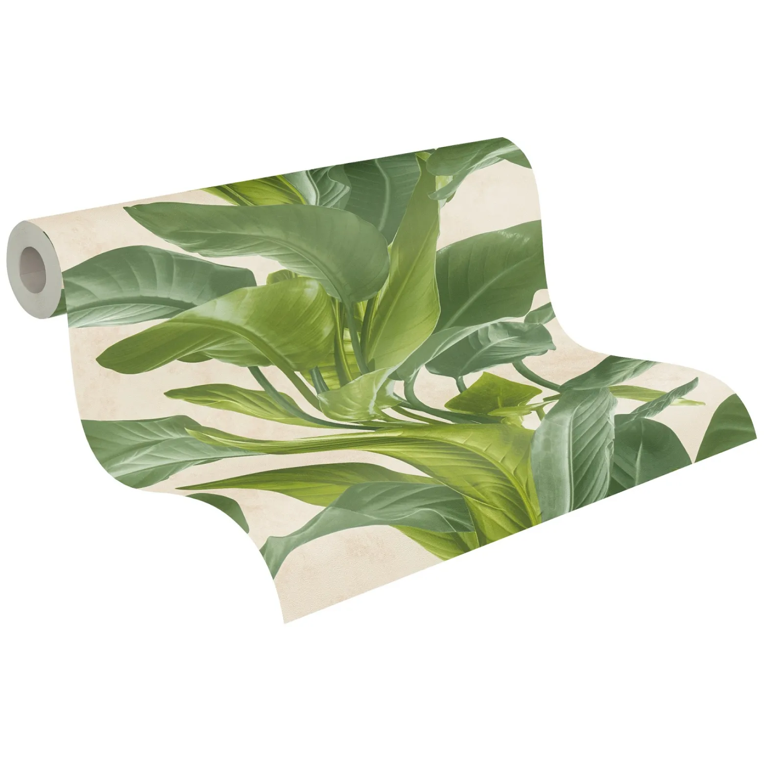 Vliestapete Blätter Floral grün creme 37862-3