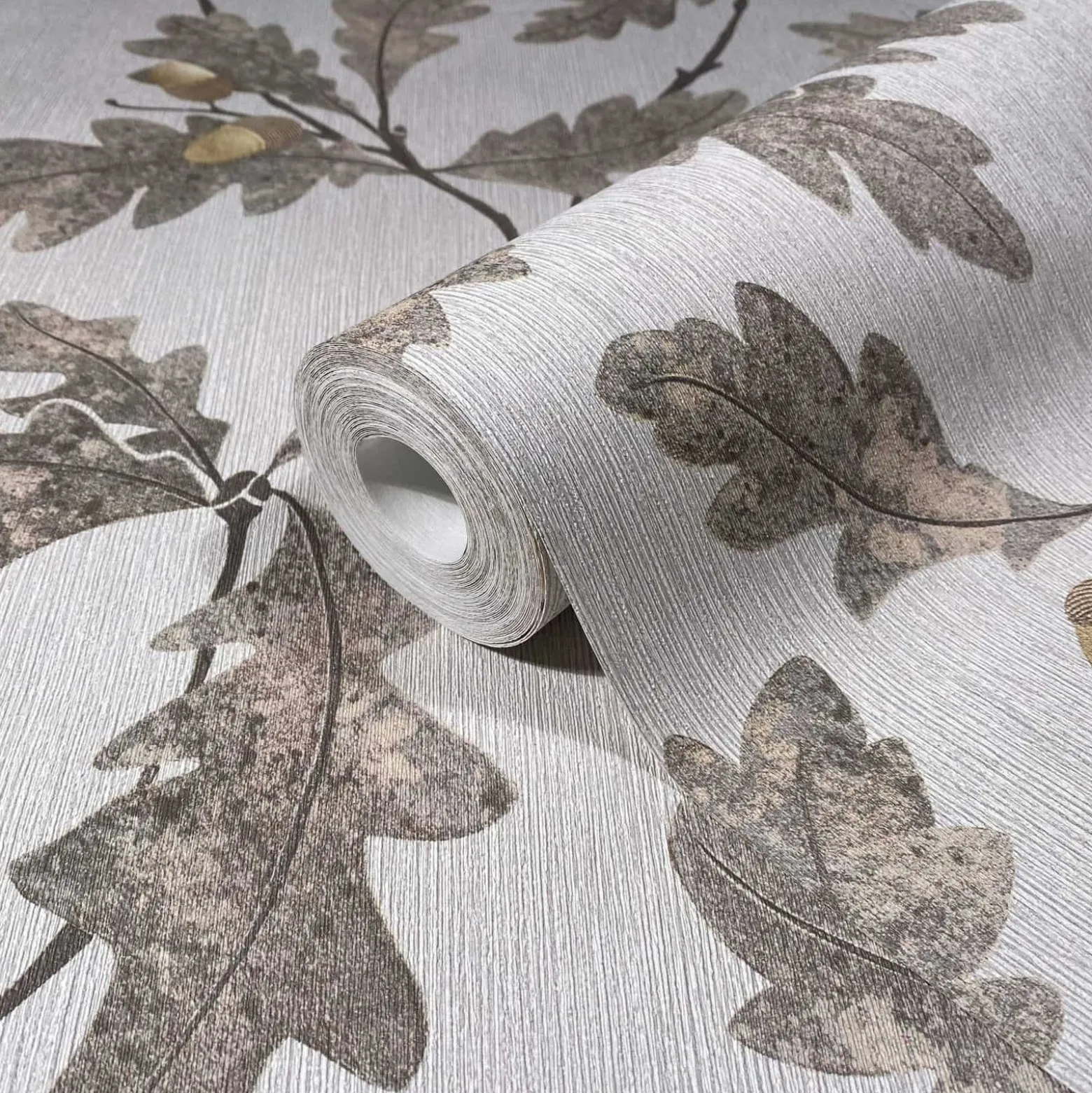 Vliestapete Blätter Floral Grau Beige Braun 35386