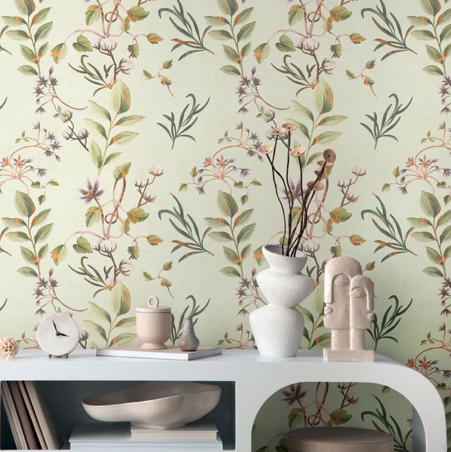 Vliestapete Blätter Floral Grün Braun 78212-1
