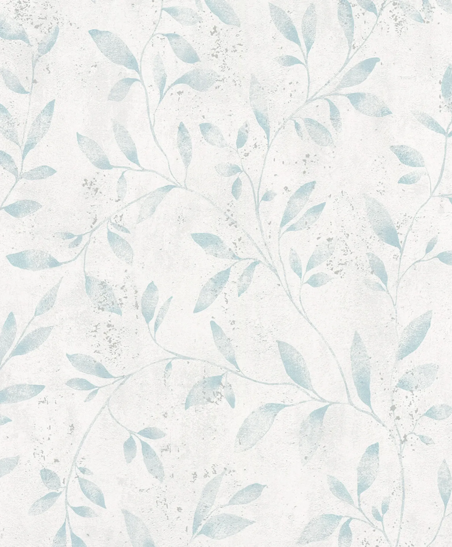 Vliestapete Blätter Floral Metallic weiß blau 32631