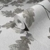 Vliestapete Blätter Floral Muster Grau Beige 35391