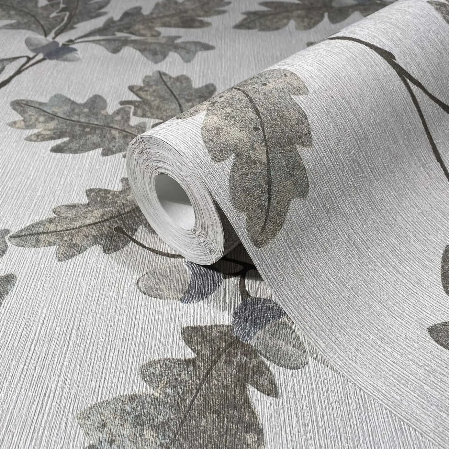 Vliestapete Blätter Floral Muster Grau Beige 35391