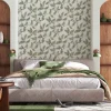 Vliestapete Blätter Floral Muster Grau Grün Braun 35379
