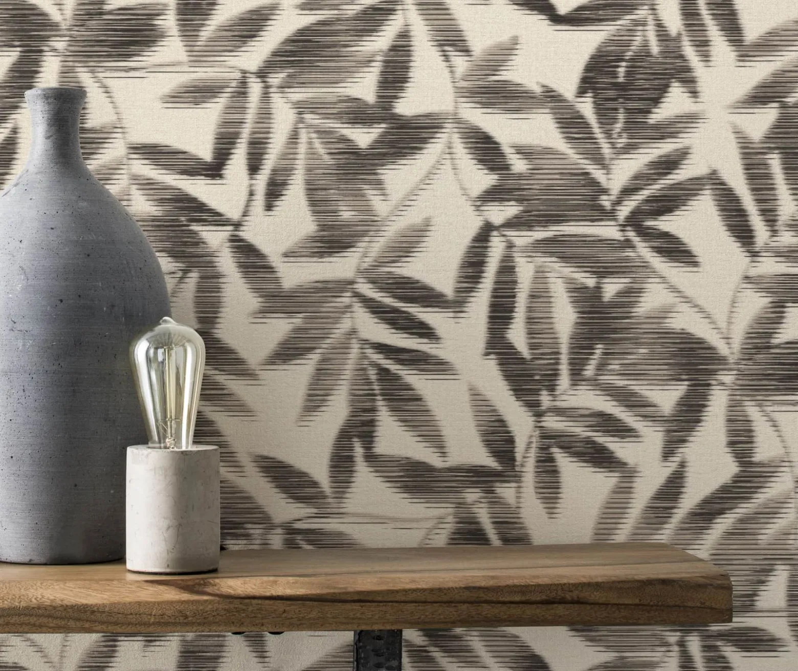 Vliestapete Blätter Floral Rasch schwarz weiß 406320