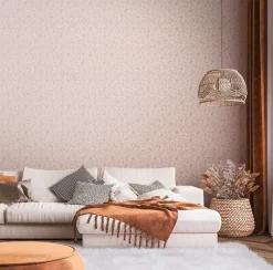 Vliestapete Blätter Floral Skandi Rosa Weiß 39111-3