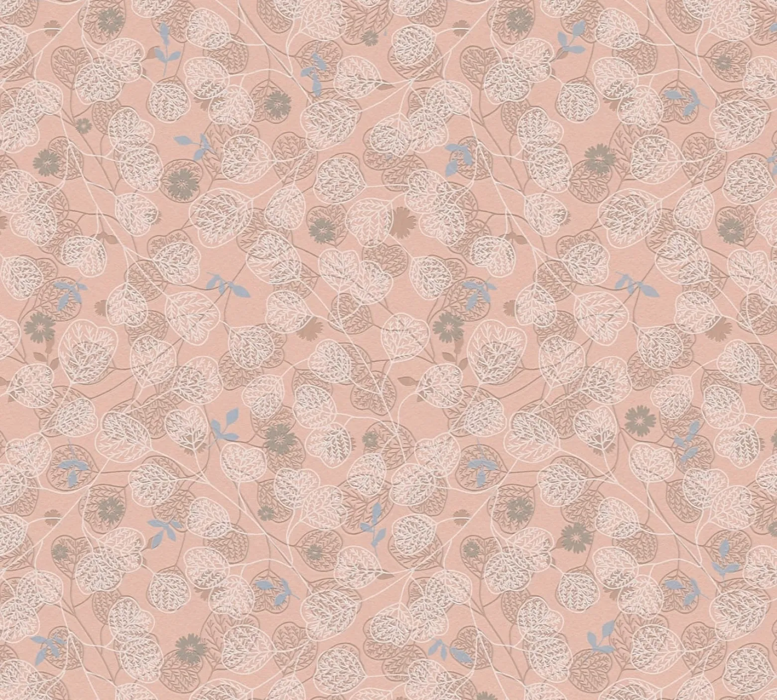 Vliestapete Blätter Floral Skandi Rosa Weiß 39111-3