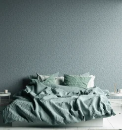 Vliestapete Blätter Floral Skandi Blau Weiß 39111-4