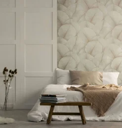 Vliestapete Blätter Floral Struktur Beige Creme 34510