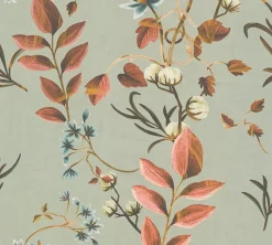 Vliestapete Blätter Floral Vintage Grün Grau 78212-2