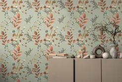 Vliestapete Blätter Floral Vintage Grün Grau 78212-2