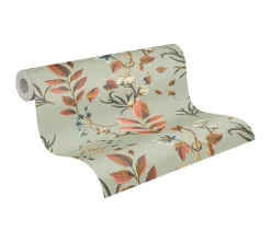 Vliestapete Blätter Floral Vintage Grün Grau 78212-2