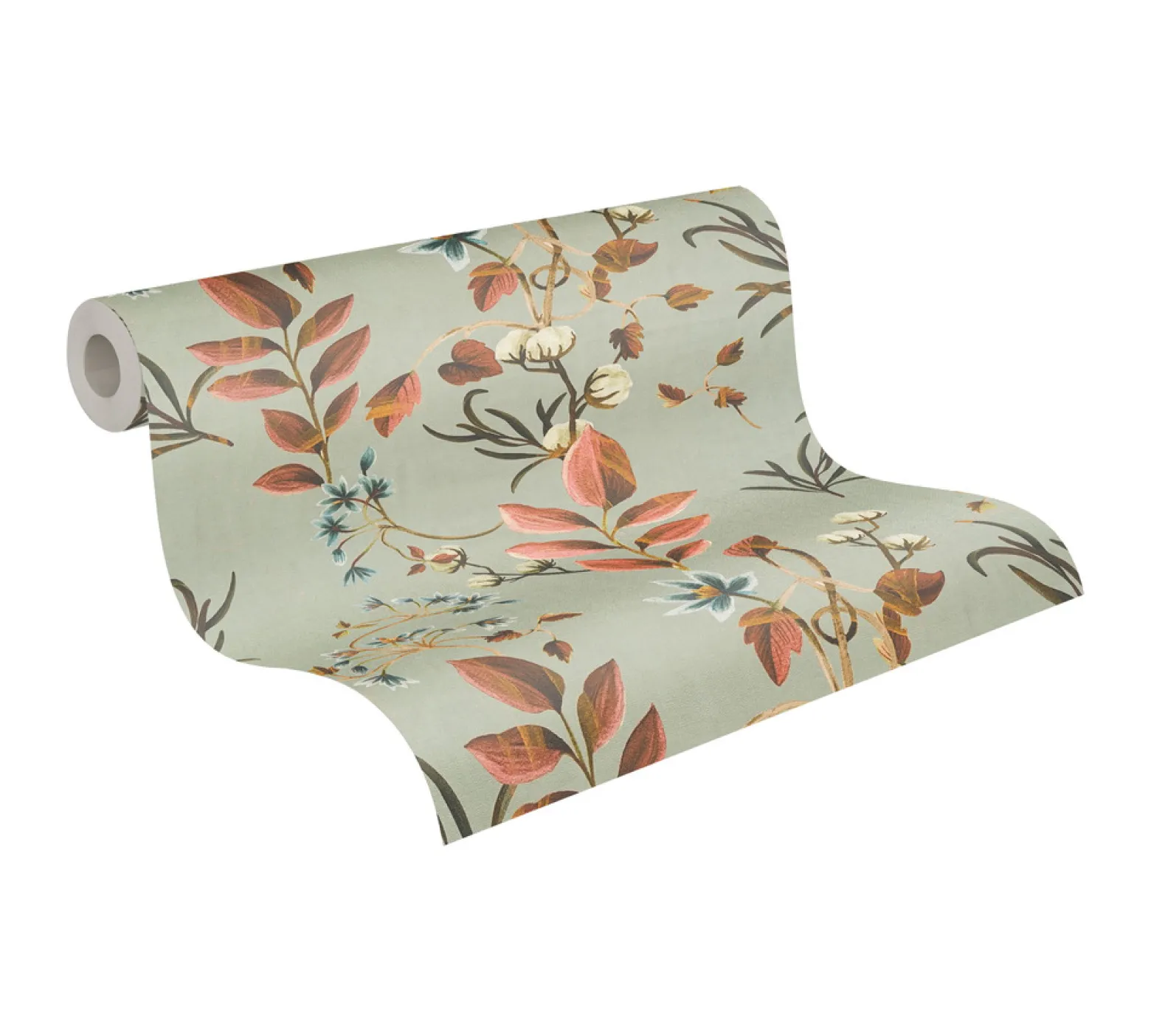 Vliestapete Blätter Floral Vintage Grün Grau 78212-2
