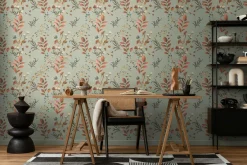 Vliestapete Blätter Floral Vintage Grün Grau 78212-2