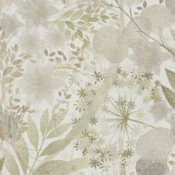 Vliestapete Blätter Floral Weiß Grün Braun 10506-35
