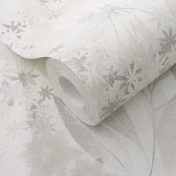 Vliestapete Blätter Floral Weiß Grau Beige 10506-31