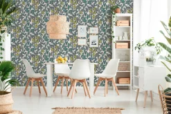 Vliestapete Blätter Früchte beige grün 37755-1