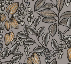 Vliestapete Blätter Früchte taupe weiß 37754-9