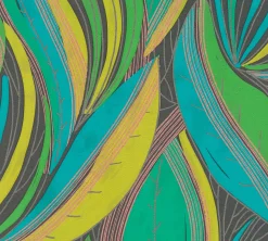 Vliestapete Blätter Grafisch Grün Kupfer Metallic 78655-1