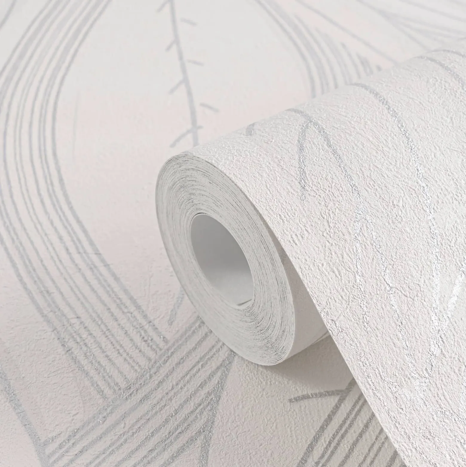 Vliestapete Blätter Grafisch Grau Silber Metallic 78655-5