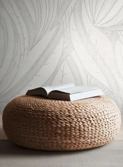 Vliestapete Blätter Grafisch Grau Silber Metallic 78655-5