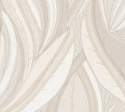 Vliestapete Blätter Grafisch Creme Beige Metallic 78655-4