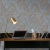 Vliestapete Blätter Grau Kupfer Metallic 10282-10