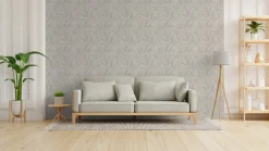 Vliestapete Blätter Grau Silber Metallic 79096-4