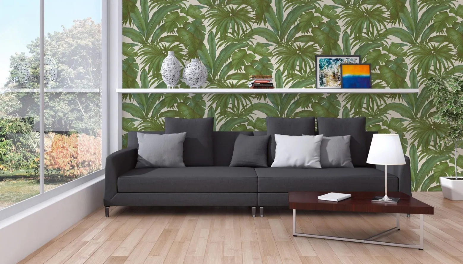 Vliestapete Blätter grün creme Versace 96240-5