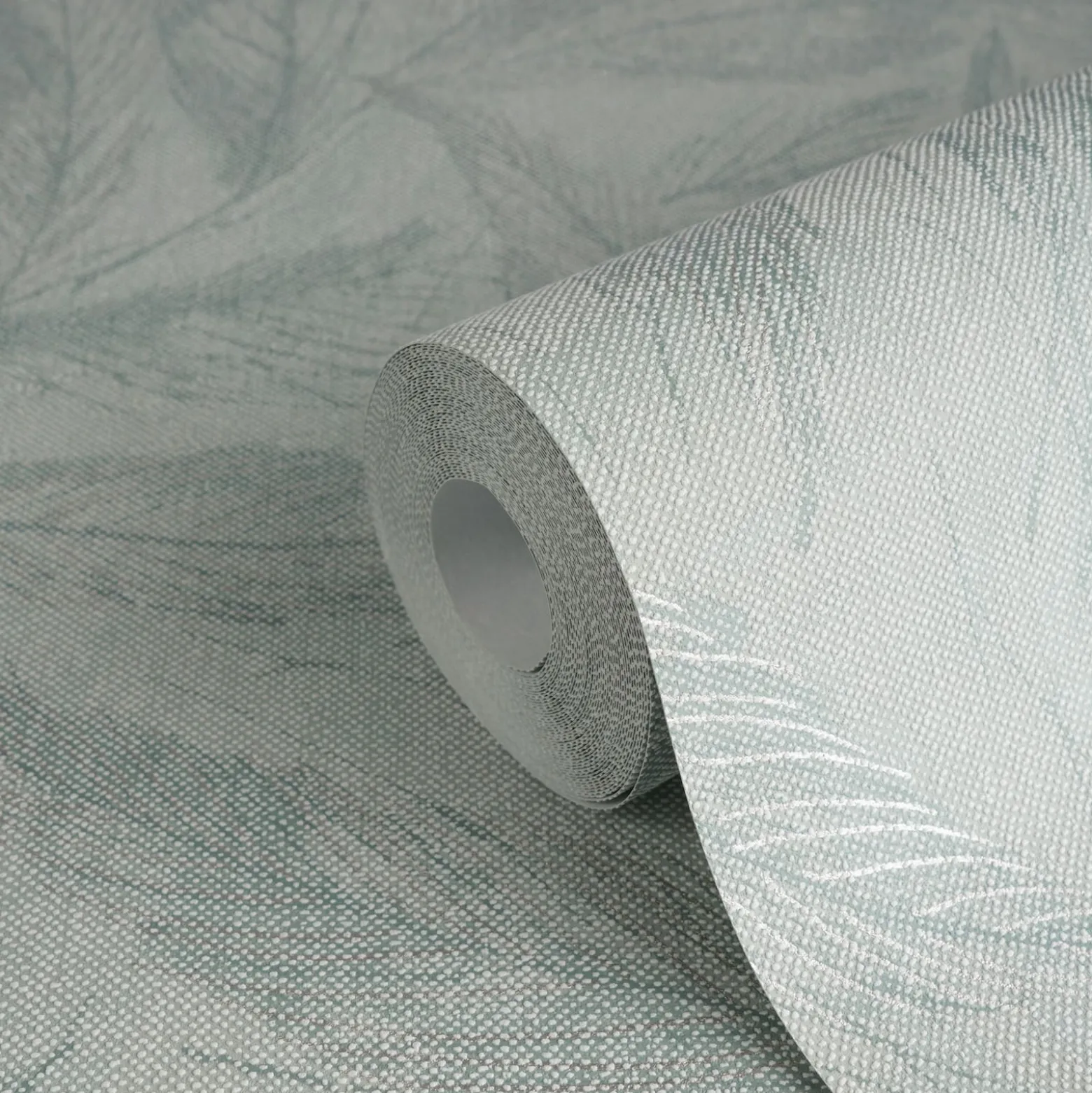 Vliestapete Blätter Grün Silber Metallic 79096-5