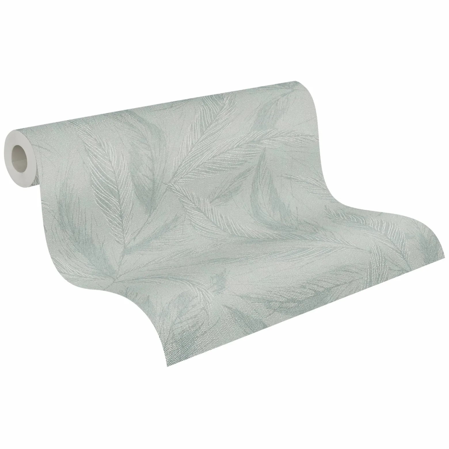 Vliestapete Blätter Grün Silber Metallic 79096-5