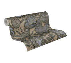Vliestapete Blätter Illustration Beige Grau 39346-5