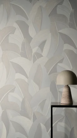 Vliestapete Blätter Muster Creme Perlmutt Metallic 79039-5
