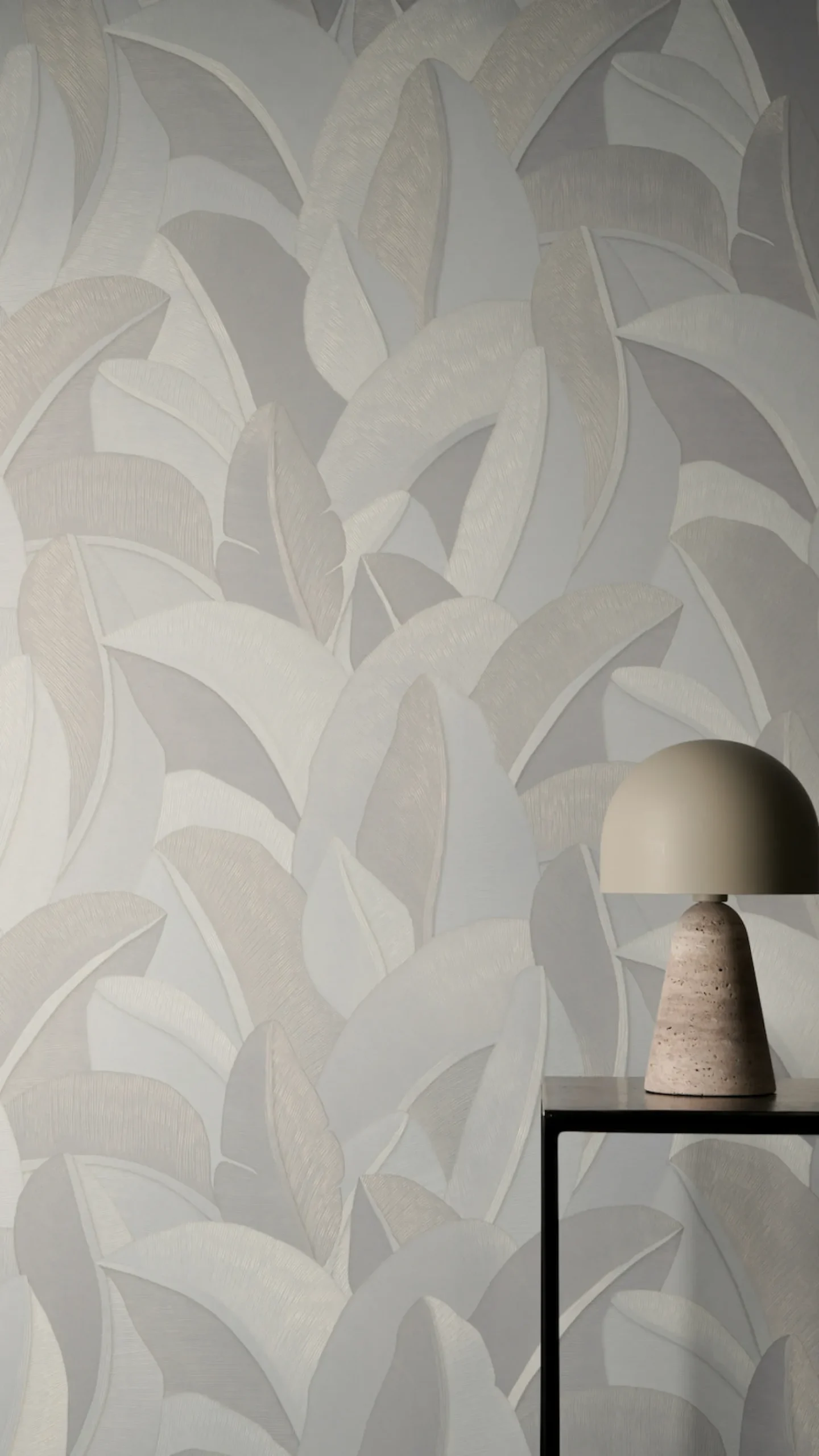 Vliestapete Blätter Muster Creme Perlmutt Metallic 79039-5
