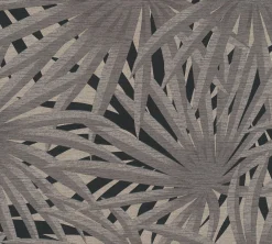 Vliestapete Blätter Palme grau schwarz Glitzer 37861-2