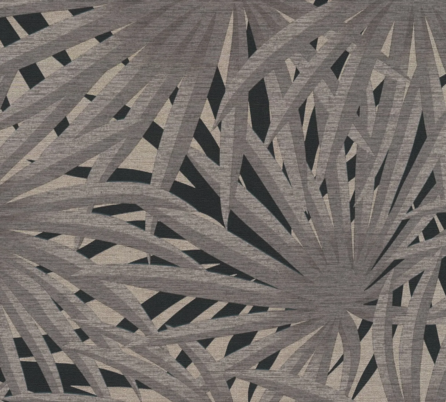Vliestapete Blätter Palme grau schwarz Glitzer 37861-2