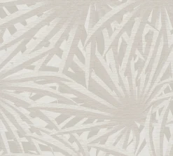 Vliestapete Blätter Palme grau weiß Glitzer 37861-4