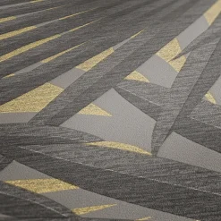 Vliestapete Blätter Palme grau gold Metallic 37861-1
