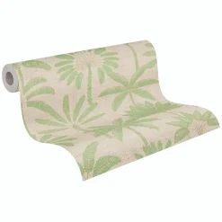 Vliestapete Blätter Palmen Beige Grün 79163-2