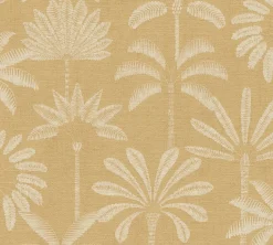 Vliestapete Blätter Palmen Gelb Creme Metallic 79163-4