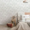 Vliestapete Blätter Palme Struktur Weiß Beige 82412
