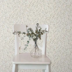 Vliestapete Blätter Ranken Creme Blau Grün 10462-02