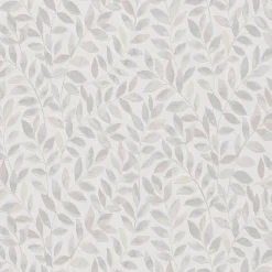 Vliestapete Blätter Ranken Weiß Beige Grau 10462-10