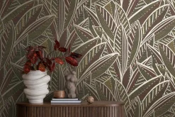 Vliestapete Blätter Schwarz Braun Metallic 39933-1